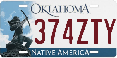 OK license plate 374ZTY