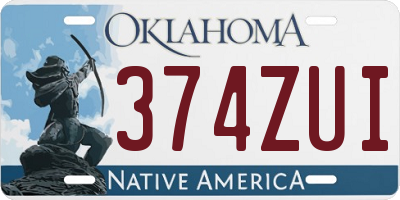 OK license plate 374ZUI