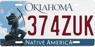 OK license plate 374ZUK