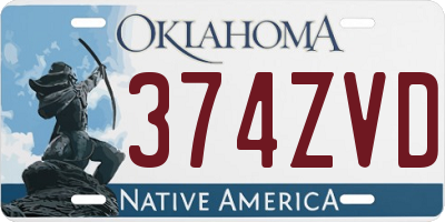 OK license plate 374ZVD