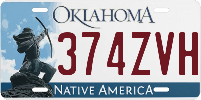 OK license plate 374ZVH