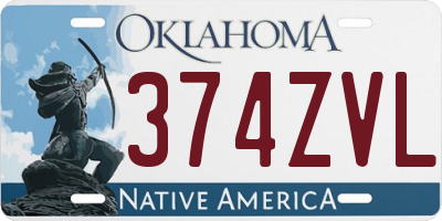 OK license plate 374ZVL