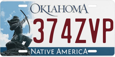 OK license plate 374ZVP