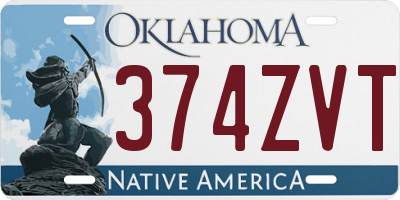 OK license plate 374ZVT