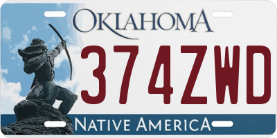 OK license plate 374ZWD