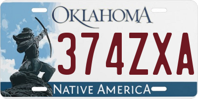 OK license plate 374ZXA