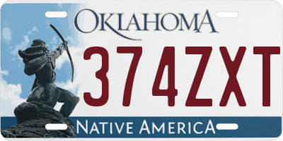 OK license plate 374ZXT
