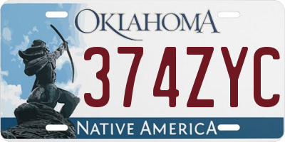 OK license plate 374ZYC