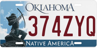 OK license plate 374ZYQ