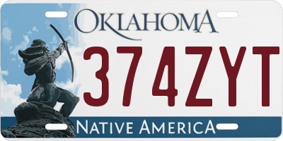 OK license plate 374ZYT