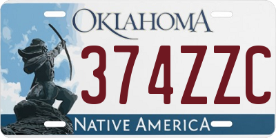 OK license plate 374ZZC