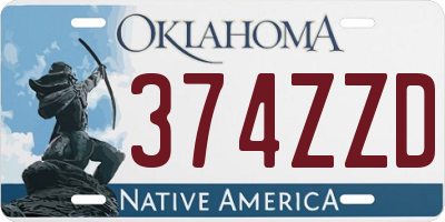 OK license plate 374ZZD