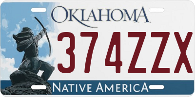 OK license plate 374ZZX