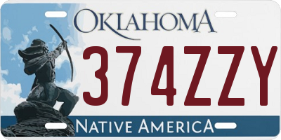 OK license plate 374ZZY