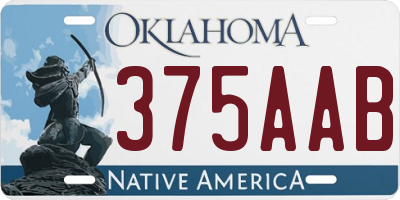 OK license plate 375AAB