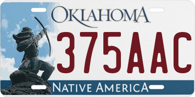 OK license plate 375AAC
