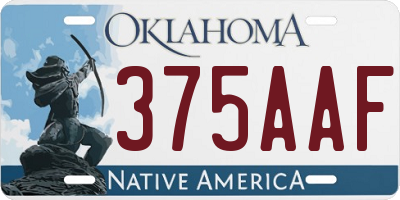 OK license plate 375AAF