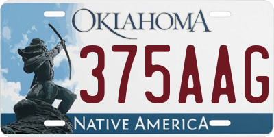 OK license plate 375AAG