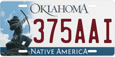 OK license plate 375AAI