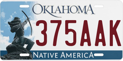 OK license plate 375AAK