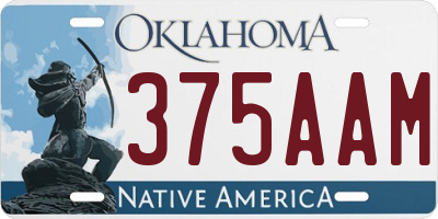 OK license plate 375AAM