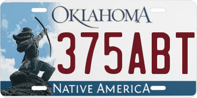 OK license plate 375ABT
