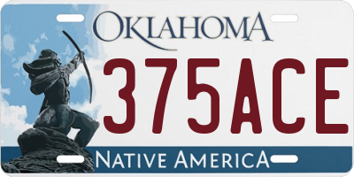 OK license plate 375ACE