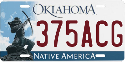 OK license plate 375ACG