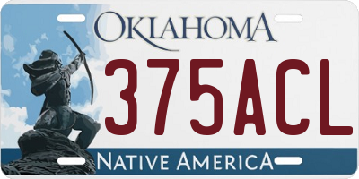 OK license plate 375ACL