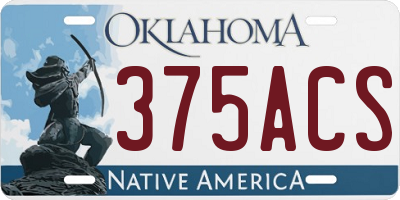 OK license plate 375ACS