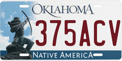 OK license plate 375ACV