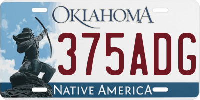 OK license plate 375ADG