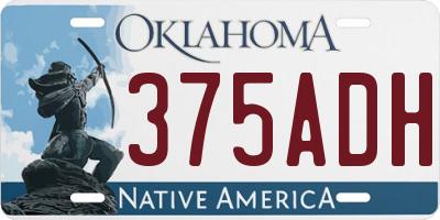 OK license plate 375ADH