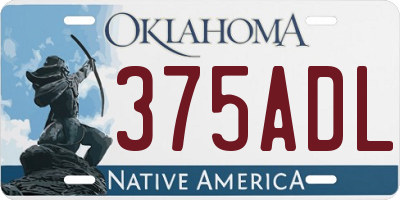 OK license plate 375ADL