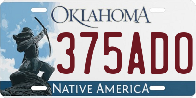 OK license plate 375ADO