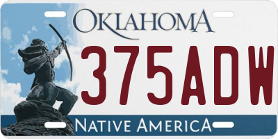OK license plate 375ADW