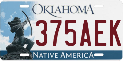 OK license plate 375AEK