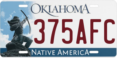 OK license plate 375AFC