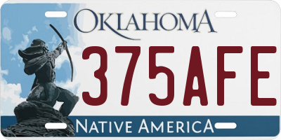 OK license plate 375AFE