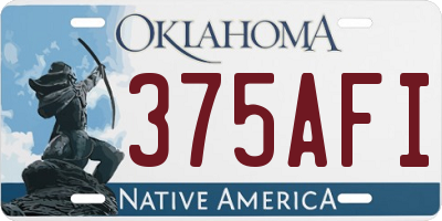 OK license plate 375AFI