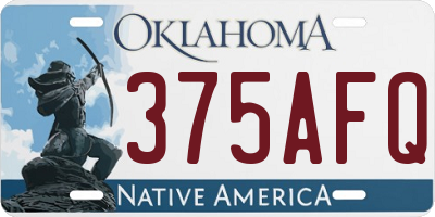 OK license plate 375AFQ