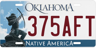 OK license plate 375AFT