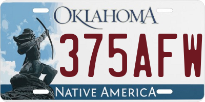 OK license plate 375AFW