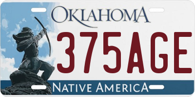 OK license plate 375AGE