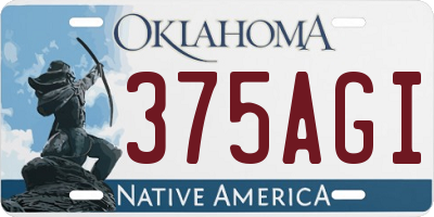 OK license plate 375AGI