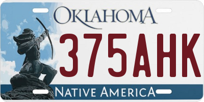 OK license plate 375AHK