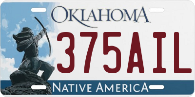 OK license plate 375AIL