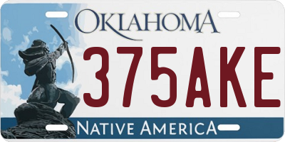 OK license plate 375AKE