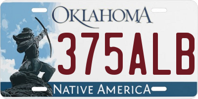 OK license plate 375ALB