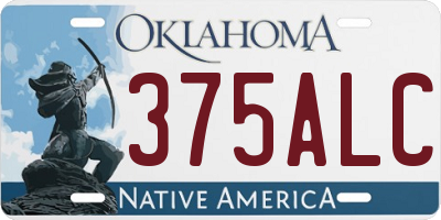 OK license plate 375ALC